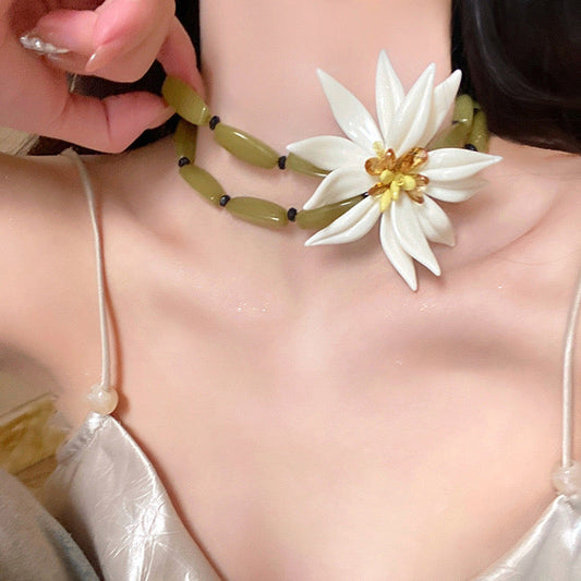 Bohemian Beaded Large Flower Necklace