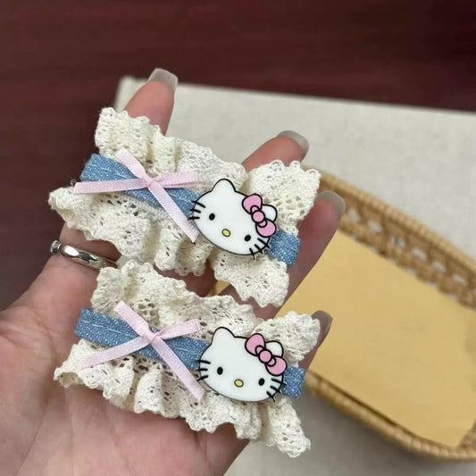 Coquette Kitty Ruffle Hair Clip