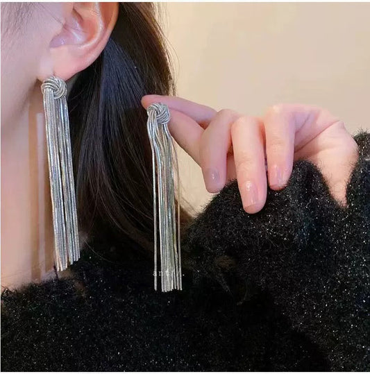 Tassels of Chrome Earrings