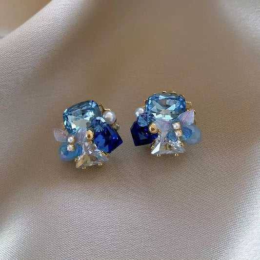 Fairy core Wings Rhinestone Cluster Earrings