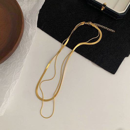 Gold Stacks Layered Necklace